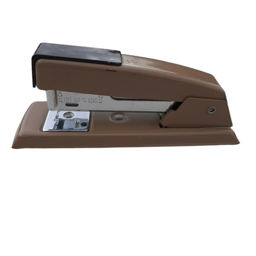 VTG Small Swingline Metal Stapler USA Two tone Tan/Brown Small Heavy Duty 5"